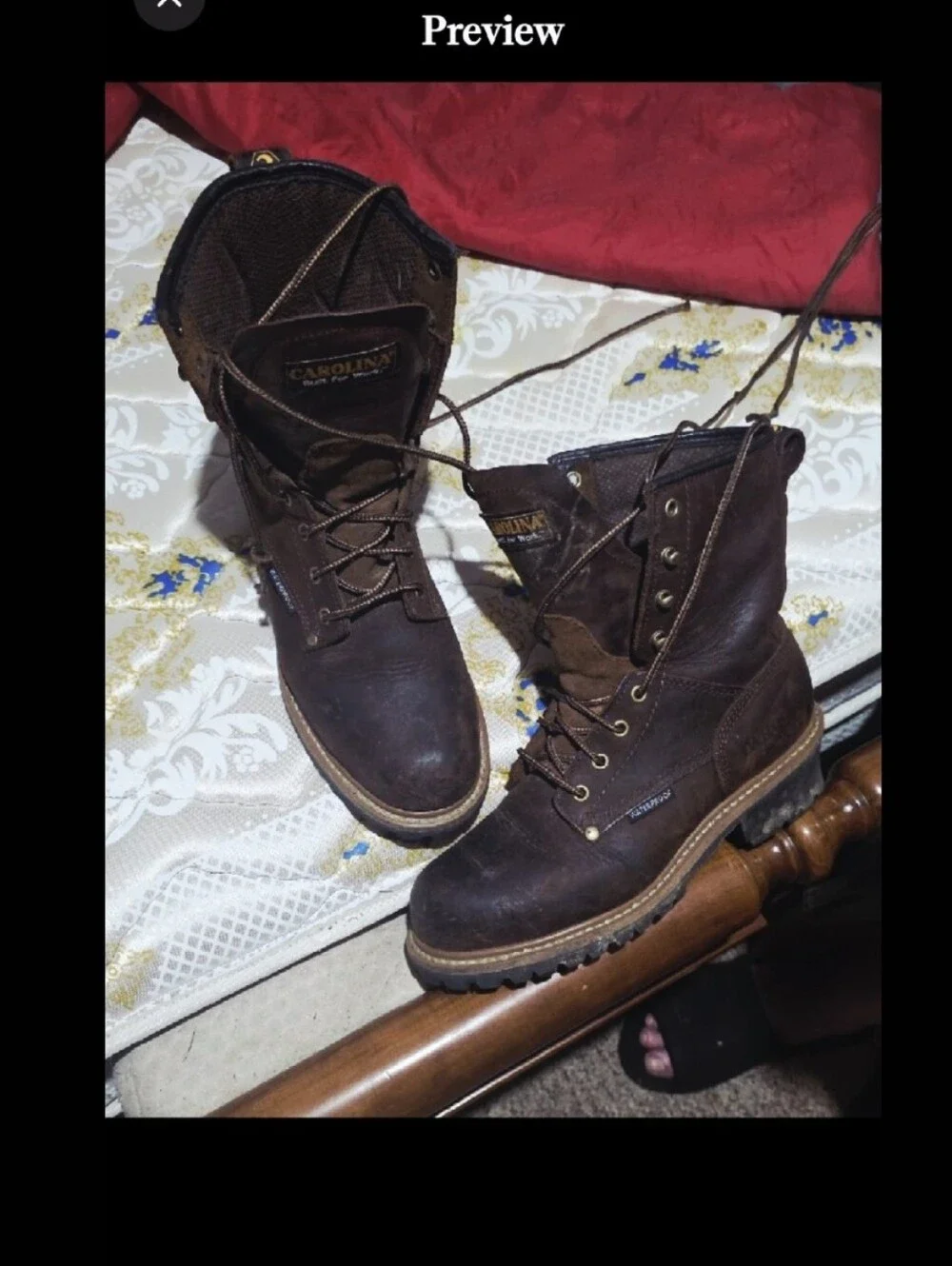 Carolina Men's Dark Brown Lace-Up Work Boots